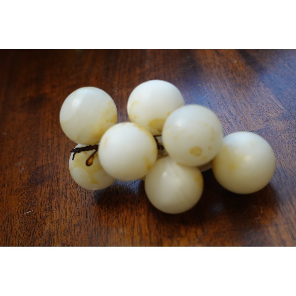Vintage White Alabaster Stone Grape Cluster Figurine MCM Hollywood Regency Decor
